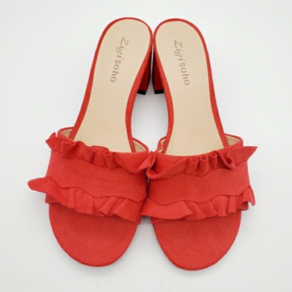 Zigi Soho Shoes - Zigi Soho Red Ruffle Sandals